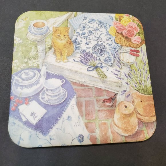 Cat Theme Coasters, set of 4, Hardboard with Cork Back, Cat Lover, Cat Lady - Picture 3 of 7